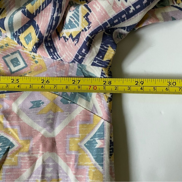 Canyon Retreat Shirt Size 2XL Blouse Aztec southwest tie front Relaxed Fit top - Picture 2 of 16